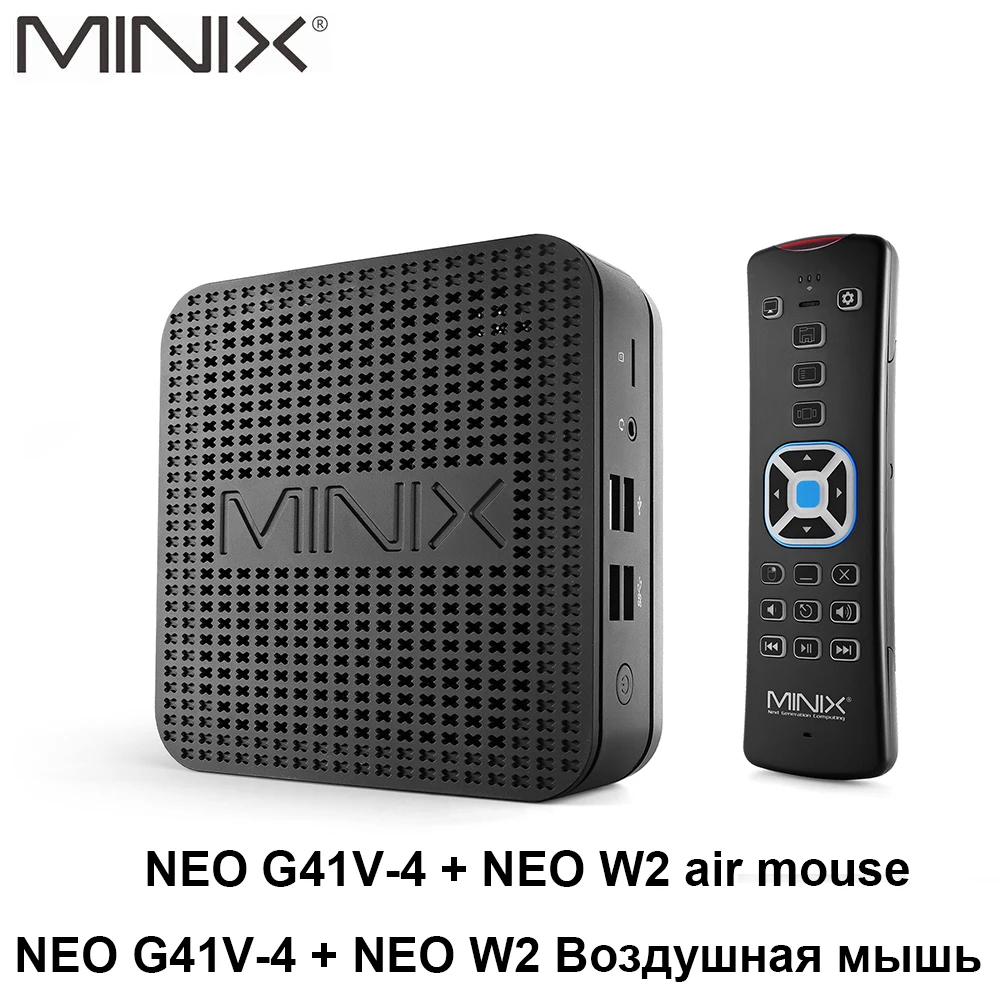 MINIX NEO G41V-4 Intel Gemini Lake N4100 Ultimate безвентиляторный мини-ПК Windows 10 Pro с тройным дисплеем расширяемый мини-ПК для хранения - Цвет: G41V-4 and NEO W2