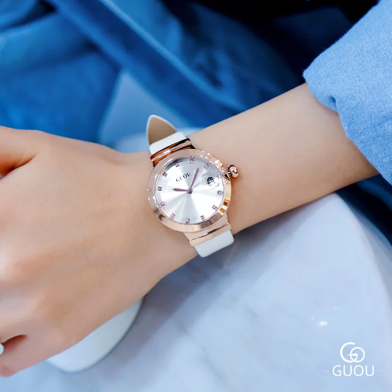 

Women Watches Women White Leather Watch Designer Ladies Watch Luxury Brand Diamond Quartz Gold Wrist Watch Gifts For Women 2019