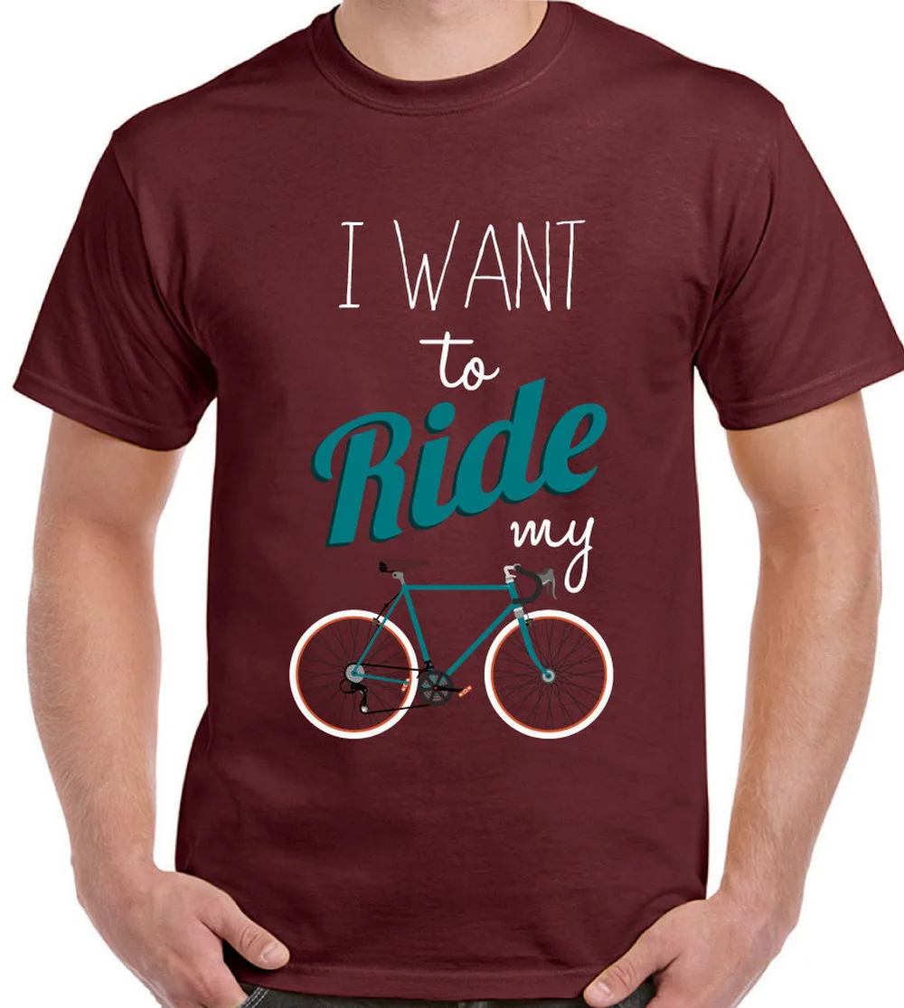 Мужская футболка с надписью I Want To Ride My Bike Bmx хипстер Fixie Homme размера плюс |