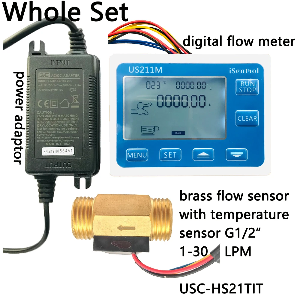 Us211m Water Flow Meter And Uschs21tit Hall Water Flow Sensor Brass 1