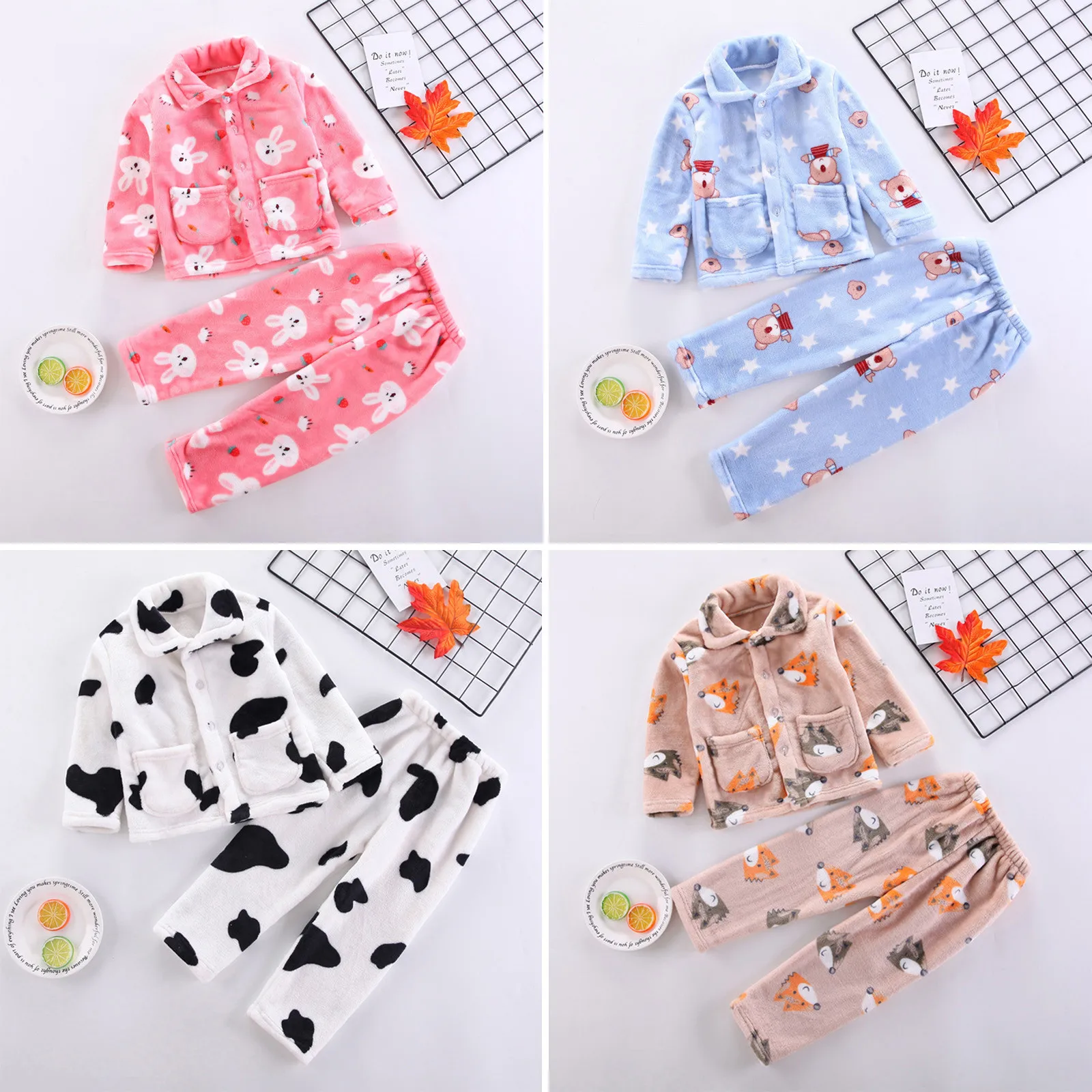 Pigiama Bambina Invernale Unicorno - Set 2 Pezzi In Cotone Maniche Lunghe Per Età 3-12 Anni - Foto 5