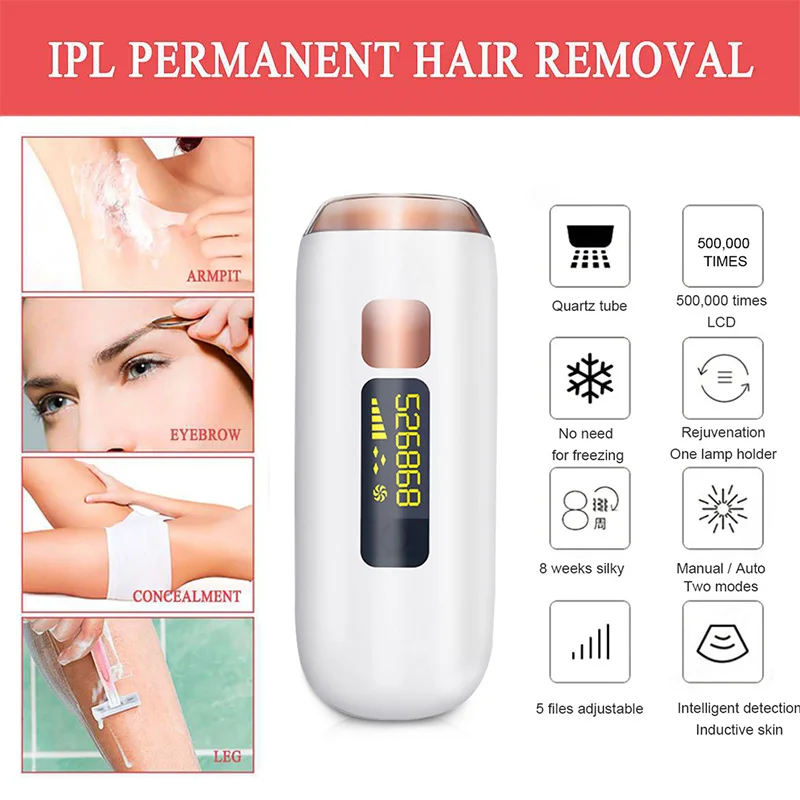 Cena 3 w 1 depilator laserowy ipl permanentny LCD urządzenie do usuwania włosów odmładzanie trądzik urządzenie do depilacji 500000 błyski Depilador