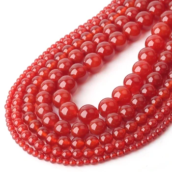 

Wholesale Solid Red Onyx Carnelian Agates Round Gem Stone Beads 15" Strand 4 6 8 10 12MM Pick Size For Jewelry Making
