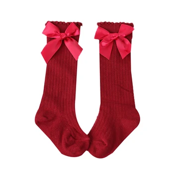 

Winter Socks Baby Bow Princess Socks Kids Socks Toddlers Girls Big Bow Knee High Long Soft Cotton Lace Baby Socks Cotton Blend