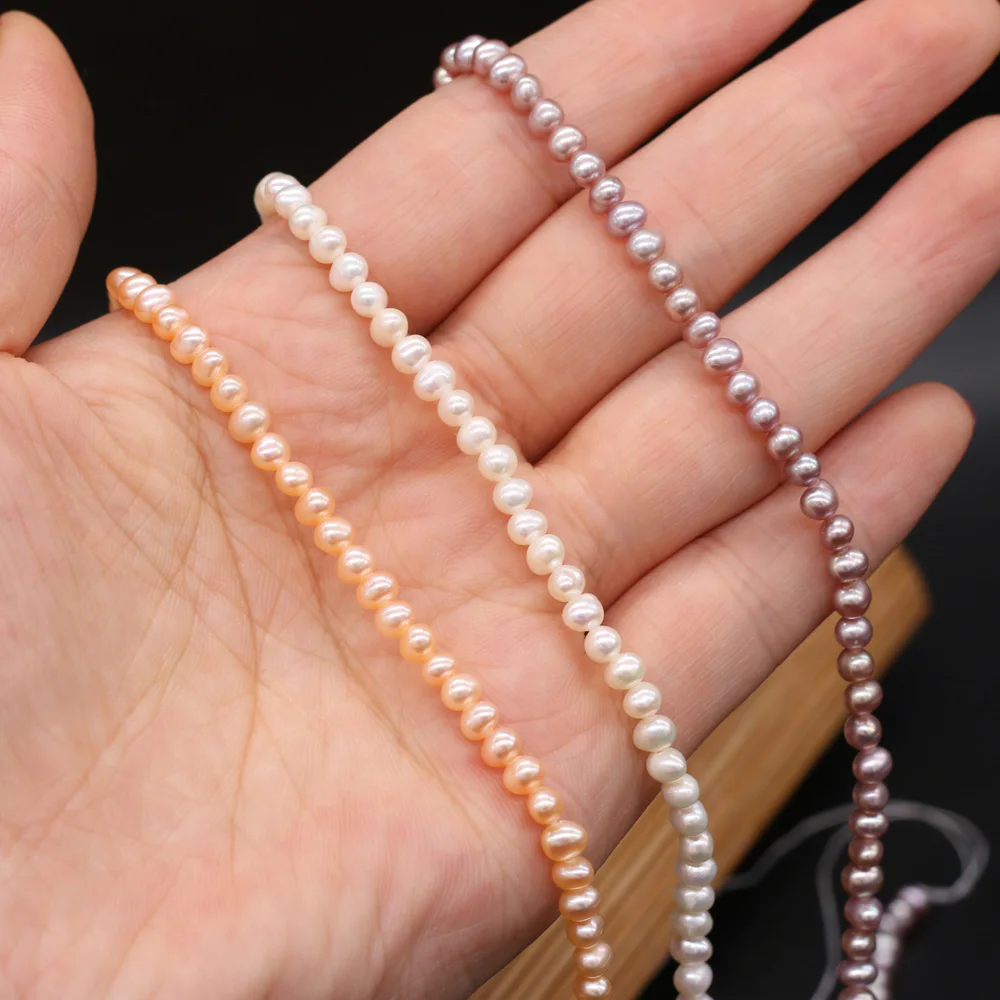Natural de Água Contas para Faça Doce Pérola Pequenas Pérolas Você Mesmo Jóias Fazer Colares Pulseiras Brincos 36cm - Strand Contas Tamanho 3-4mm 18 High Quality Joias e Acessórios