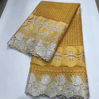 

Gold Guipure Lace Cord Lace Latest Embroiderey French African Cord Lace Fabric 2020 High Quality Nigeria Lace Fabric 5yards
