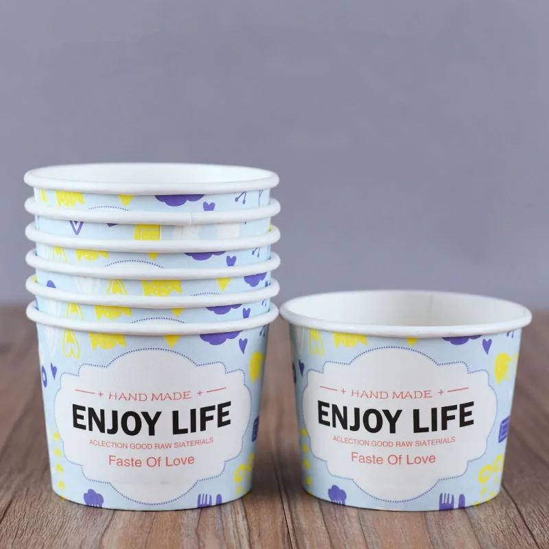 50 шт. Мультяшные одноразовые бумажные стаканчики для мороженого, креативные вечерние стаканчики для йогурта, торта, десерта, маленькие стаканчики для упаковки на вынос - Цвет: only cup
