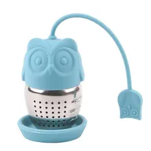 Креативный милый ситечко для чая в виде совы, чайные пакетики, пищевой силикон, фильтр для заварки чая, диффузор 10 шт./лот