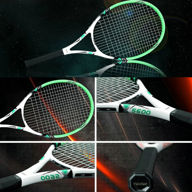 Теннисная ракетка Профессиональная теннисная струнная ракетка для взрослых углеродная ракетка для мужчин и женщин Теннисная ракетка с сумкой