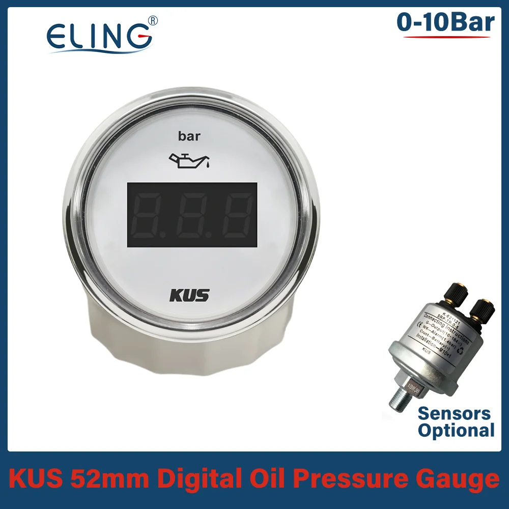 Kus 52mm 05 Bar 010 Bar Oil Pressure Gauge Car Boat 075 Psi 0145