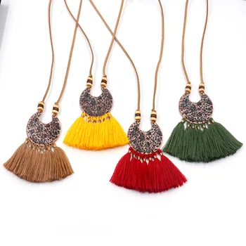 

2020 Fashion New Boho Bohemian Ethnic Tassel Pendant Necklace for Women Long Rope Chain Choker Clothing Jewelry Accessories