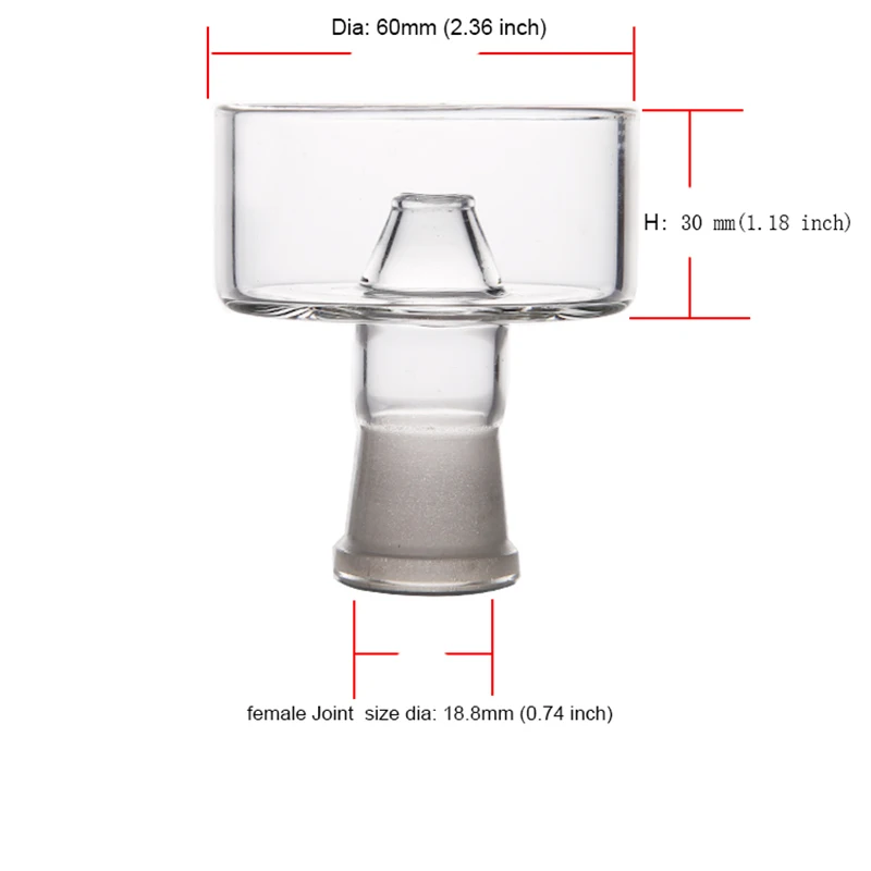 Hookah Accessories 1PC Big Hole Glass Bowl Shisha Head Tobacco Pot With Charcoal Holder Chicha Narguile Part