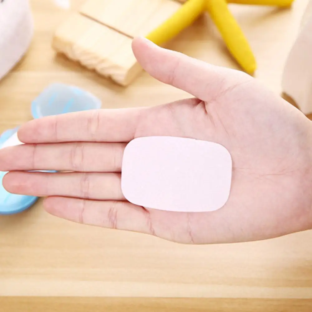 

Mini Portable Soap Box With 20 Pcs Disposable Soap Storage Container For Outdoor Soap Hotel Paper For Bathroom Soap Travel T0U9