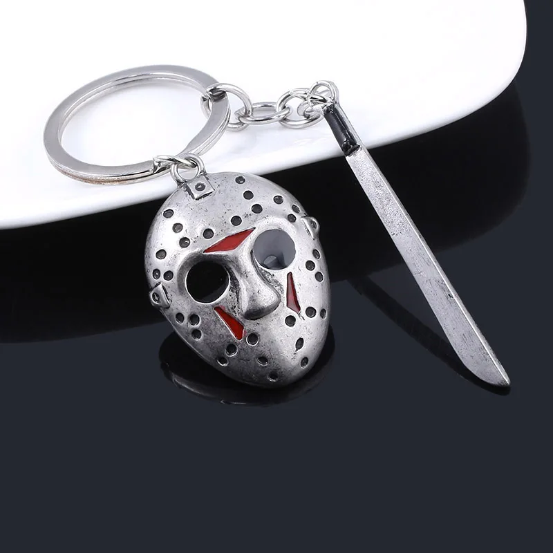 

Movie Friday the 13th Keychain Jason Mask Black Friday Cosplay Key Chain for Women Men Halloween Jewelry Gift
