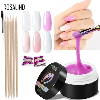

ROSALIND Builder Gel For Extension Set 4PCS Gel Nail Art Tips French for For manicure Pink White Clear Poly Nail Gel Extension