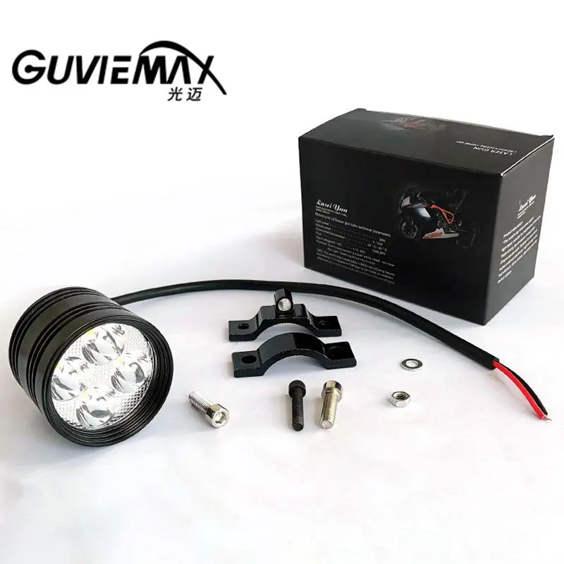 

1pc Motorcycle LED headlight light round spotlight 4LED super bright waterproof light fog light work light engineering light