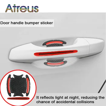 

4Pcs Car Sticker Door Handle 5D Reflective Carbon Fiber Decal For Mini Cooper Volkswagen Polo Golf 4 5 6 7 Passat B5 B6 T5