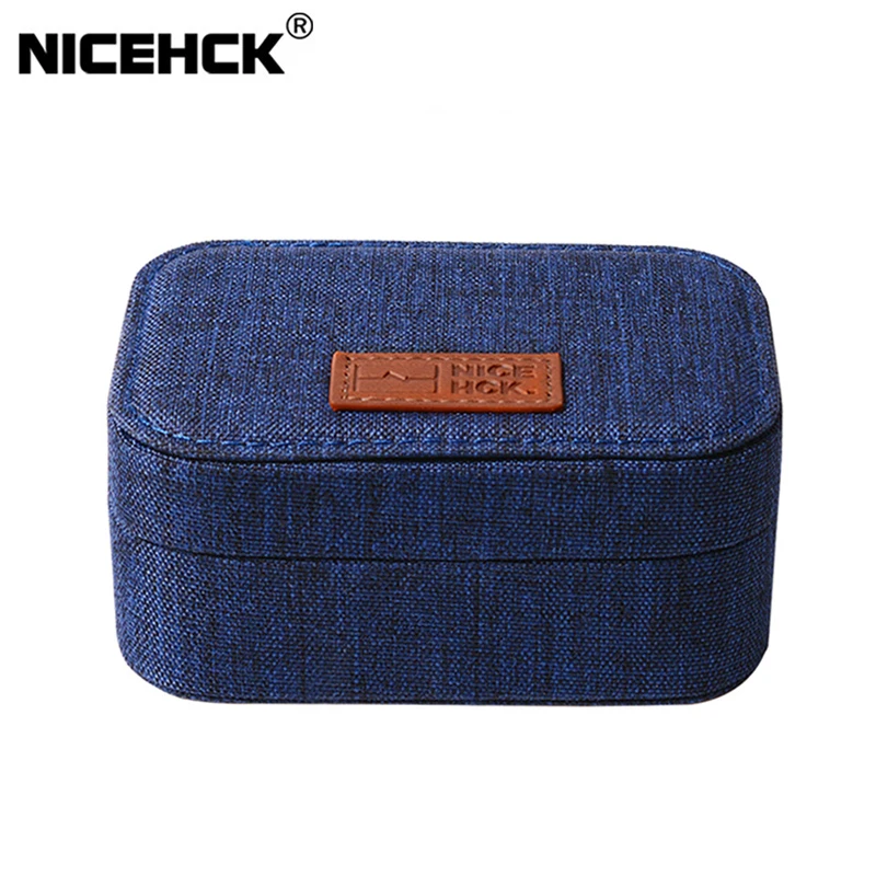 Nicehck-high-end Canvas Earphone Case Armazenamento Portátil Earbud Box Absorção de Choque Headconjunto Cabo Bolsa Acessório para Nx7mk4 St10