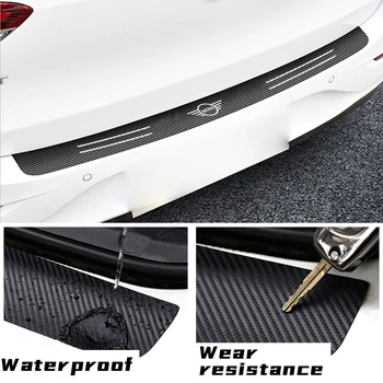 

Car Styling Carbon Fiber Trunk Rear Guard Bumper Plate Protector Sticker For BMW Mini Cooper Countryman clubman F56 F55 F60 R60