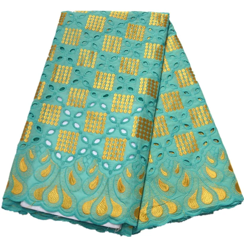Последние африканские кружевные ткани Чистый хлопок африканские сухие кружевные ткани вышитые швейцарские маркизет кружевные ткани для вечернего платья - Цвет: PS1001211S3