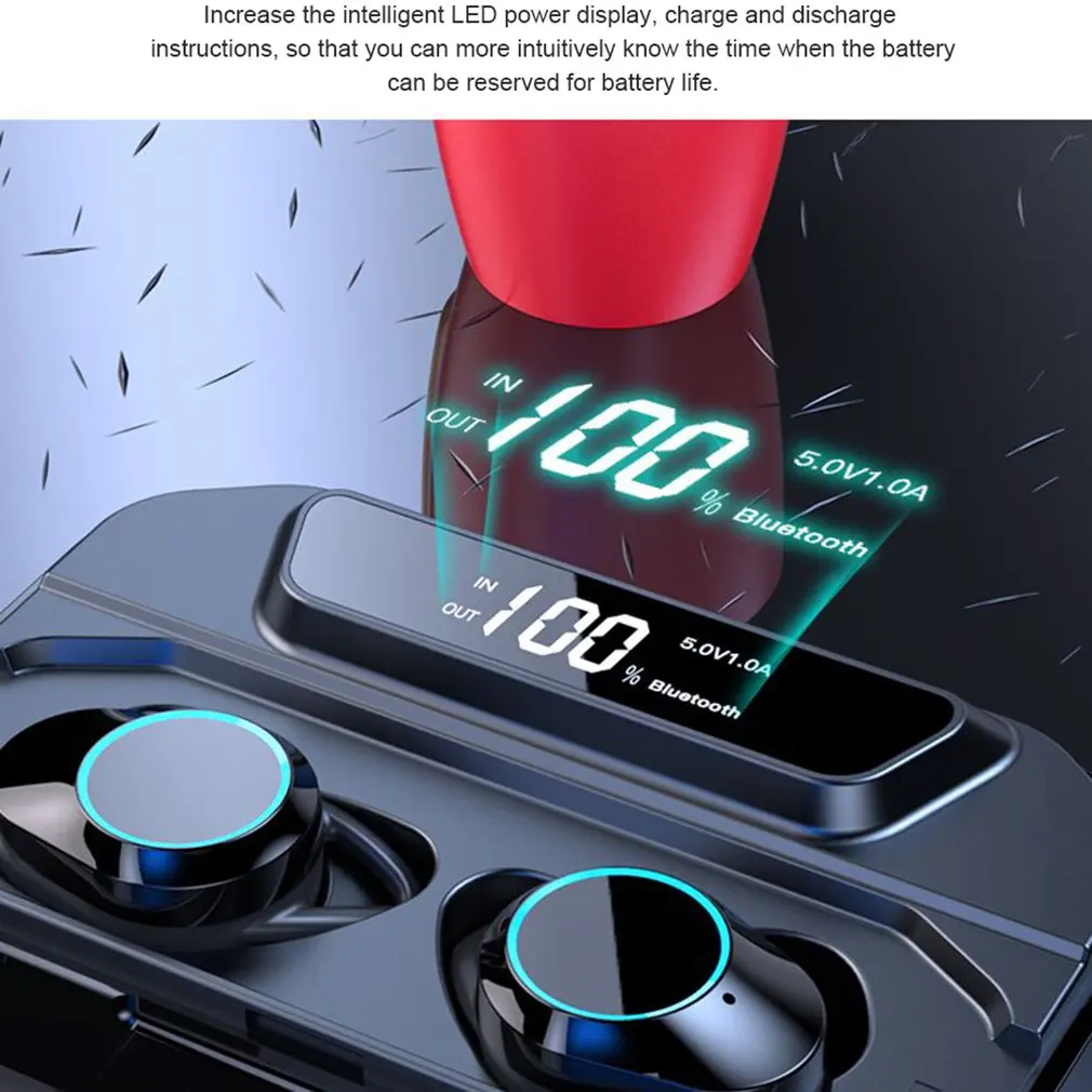 True Stereo Earphone Wireless Earbuds IPX6 Waterproof Headph