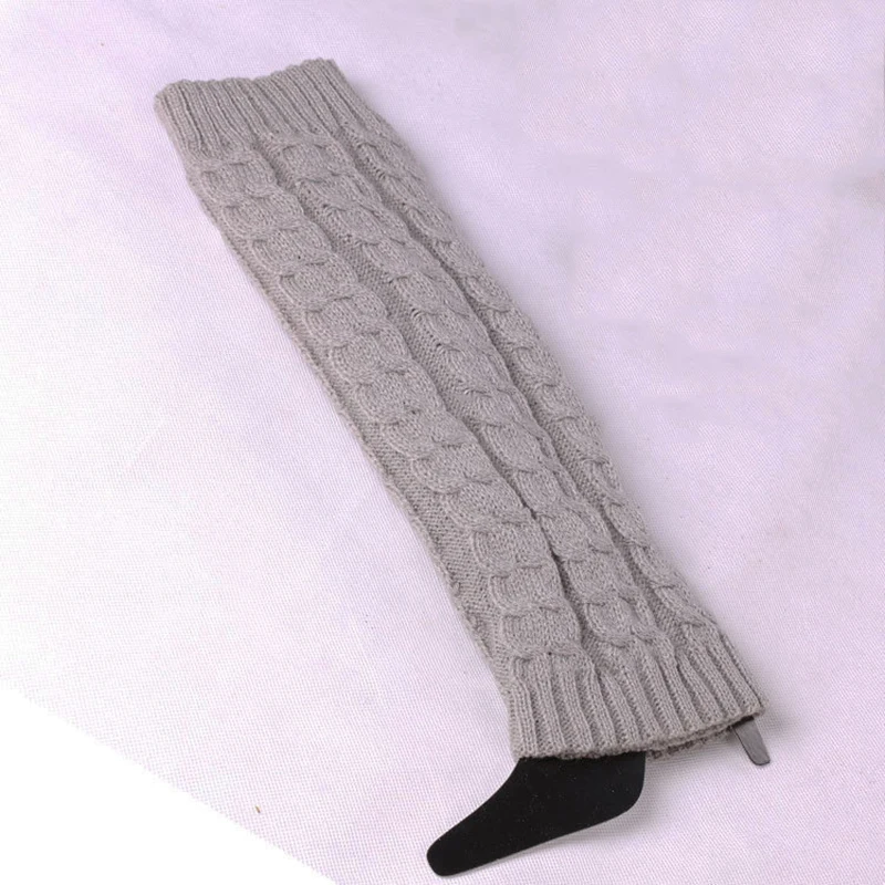 Модные женские зимние вязаные крючком вязаный Гетры - Цвет: grey