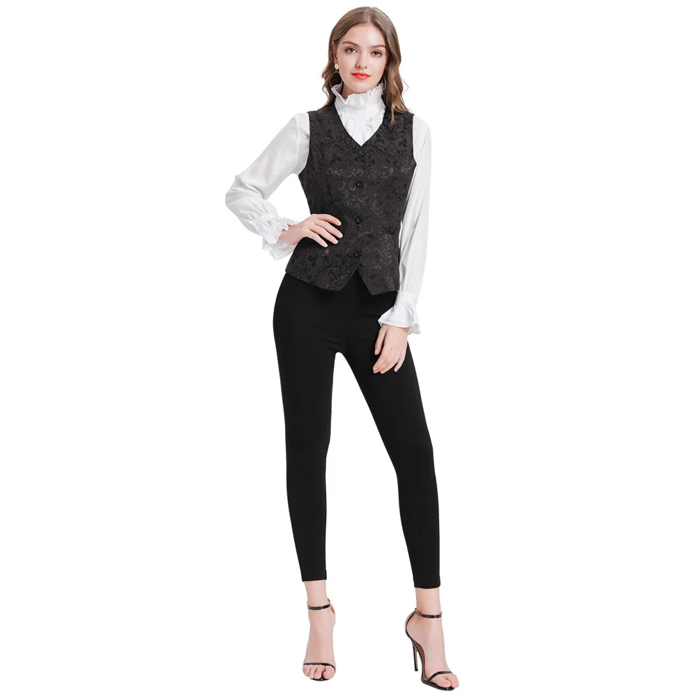  Grace Karin Vests for Women Vintage Sleeveless V-Neck Handkerchief Hem Suit Vest Coat Exquisite Jac