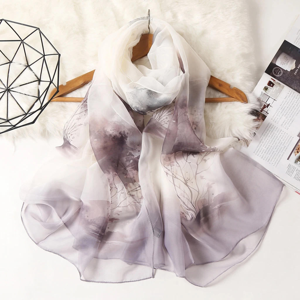 2019 New Women Fashion Spring Autumn Silk Scarfs Square Polyester Scarves Print Flowers Shawl Summer Shawls Hijabs 919