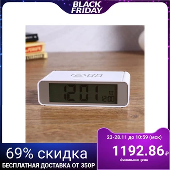

Digital clock-alarm clock, flip off, backlight, date, 2 AAA, 12 × 7 × 4 cm, white 4778516