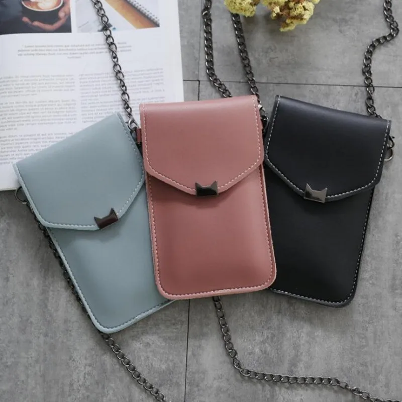 2019 New Cute PU Leather Purse Cat ear Decoration Long Wallet Purse Buckle Clutch Mobile Phone Touch screen Bag Women's Wallet 2019 New Cute PU Leather Purse Cat ear Decoration Long Wallet Purse Buckle Clutch Mobile Phone Touch screen Bag Women's Wallet