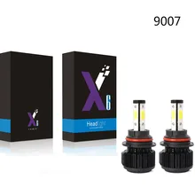 9007 8000лм светодиодный комплект для переоборудования автомобиля луч лампы дальнего света 6500K Высокий люмен светодиодный фонарь