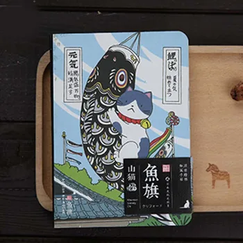 

Creative Retro Japanese Book Cartoon Cat Illustration Notebook Journal Diary Memo Pad Sketchbook School Office Stationery 2020