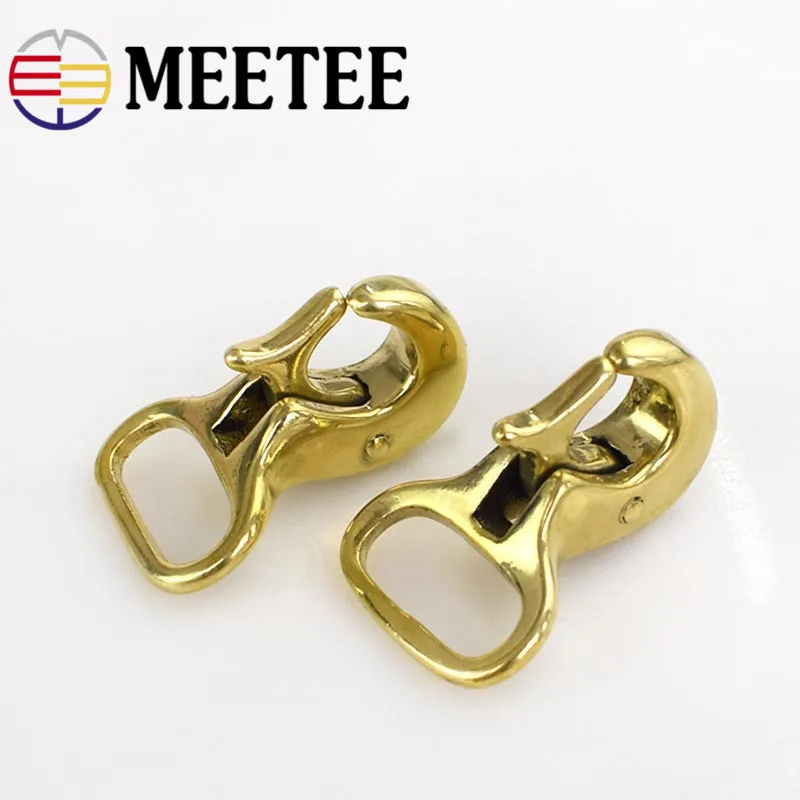 Meetee 1pc/2pcs 21mm Pure Brass Copper Hook Buckle Quick Buckles DIY Handmade Leather Trinkets Craft Clothing Accessories BD234 | Дом и сад
