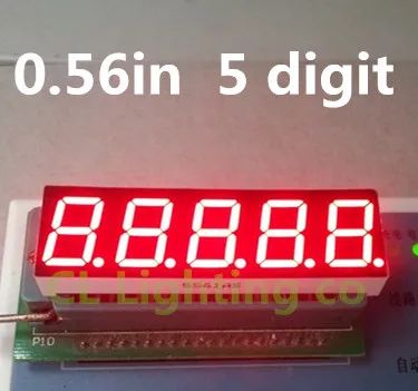 5 Bits Digital Tube Led Display 7 Segment RED 0.56 inch common cathode 0.56" 0.56in four digits display