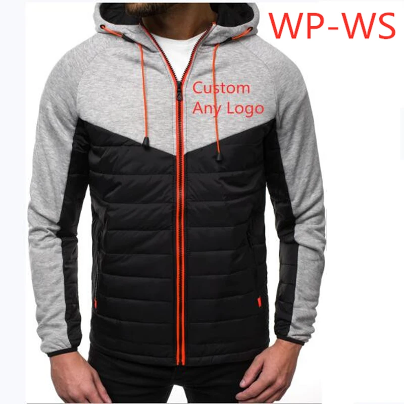 WP-WS, мужская куртка, повседневный пуховик на молнии, теплое зимнее плотное пальто, куртка, высокое качество, Осень-зима, пальто на заказ, любой логотип