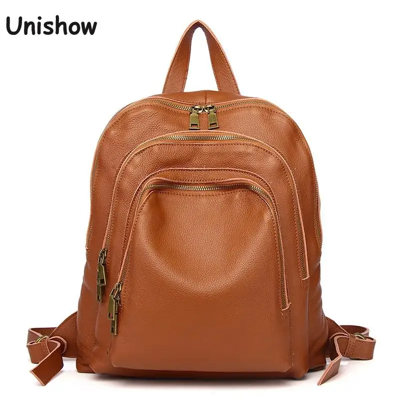 

Luxury Genuine Leather Women Backpack Casual Vintage Cow Leather Backpack Bag Female Rucksack School Large Lady Travel Backpack