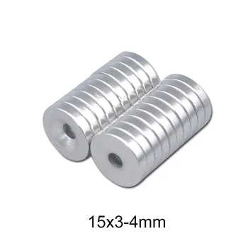 

10~150PCS 15X3-4 mm Diameter Magnet 15X3 mm Hole 4mm Small Round Countersunk Magnets 15x3-4mm Neodymium Disc Magnetic 15*3-4 mm