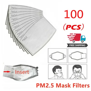 

10/50/100 PCS /Lot PM2.5 Filter Paper Mouth Mask Anti Fog Dust Haze Mask Filter for Health care