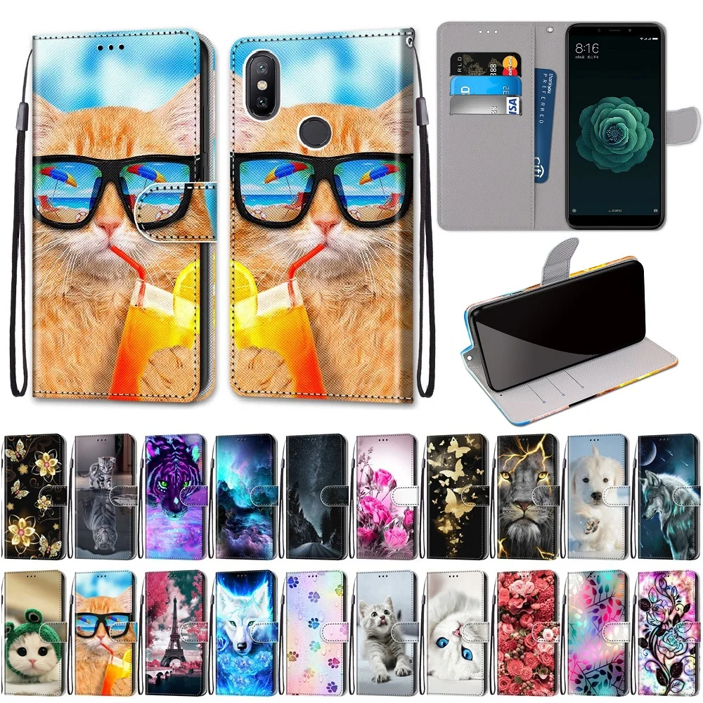 Чехол для etui Xiaomi Mi 5X 6X A1 A2 цветной кожаный чехол с откидной крышкой телефона Funda Xiomi