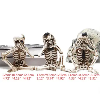

3pcs Halloween Resin Skull Decoration Haunted House Props Graveyard Ornaments D08D