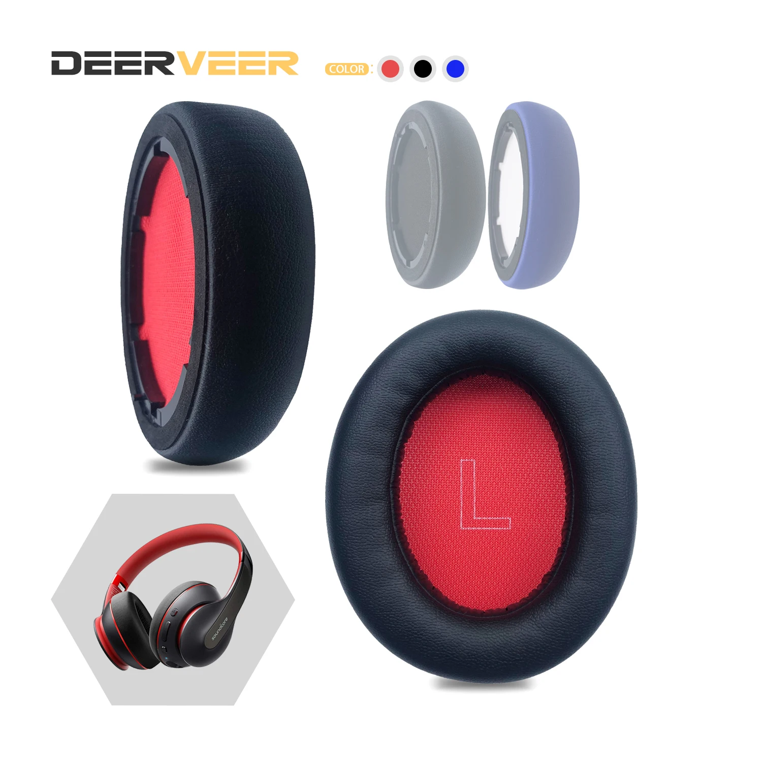 DEERVEER Replacement Earpad For Anker Soundcore Life Q10 Q10BT