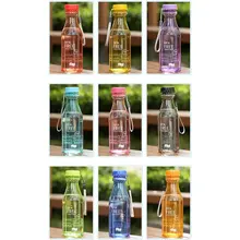 Бутылка для воды для спорта на открытом воздухе портативная герметичная пластиковая бутылка для воды конфетного цвета с веревкой для кемпинга путешествия чашка для воды