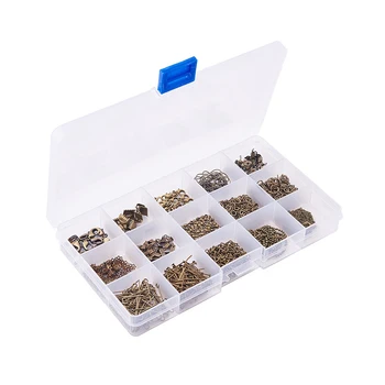 

With Storage Box Craft Earring Hooks Chain Extensions Mixed Style Jewelry Findings Set Jump Rings Accessories DIY Metal Clasps
