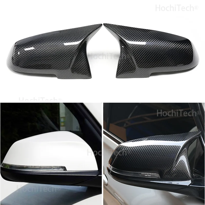2 pieces Rearview Mirror Cover Cap Carbon Black for BMW Series 1 2 3 4 X M 220i 328i 420i F20 F21 F22 F23 F30 F32 F33 F36 X1 front fender car