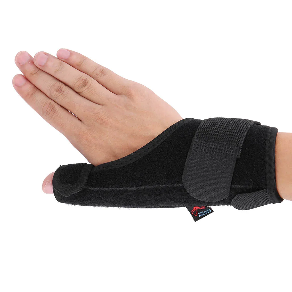 Sports Wristband Solid Color Joint Sprain Protection Thumb Steel Belt Support Hand Guard Protective Black Wrist Protector#T10