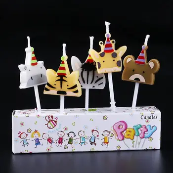 

5Pcs/set Cute candle zoo party shape Carnival animal birthday candles 667B