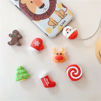 

Christmas Cute Cartoon Charger Cable Winder Protective Case Saver Data line Protector Earphone Cord Protection Sleeve Wire Cover