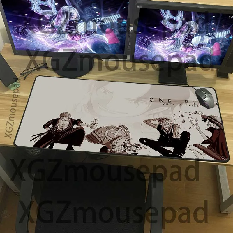  XGZ Large Mouse Pad Black Lock Edge Anime One Piece Office Computer Custom Desk Mat Natural Rubber 