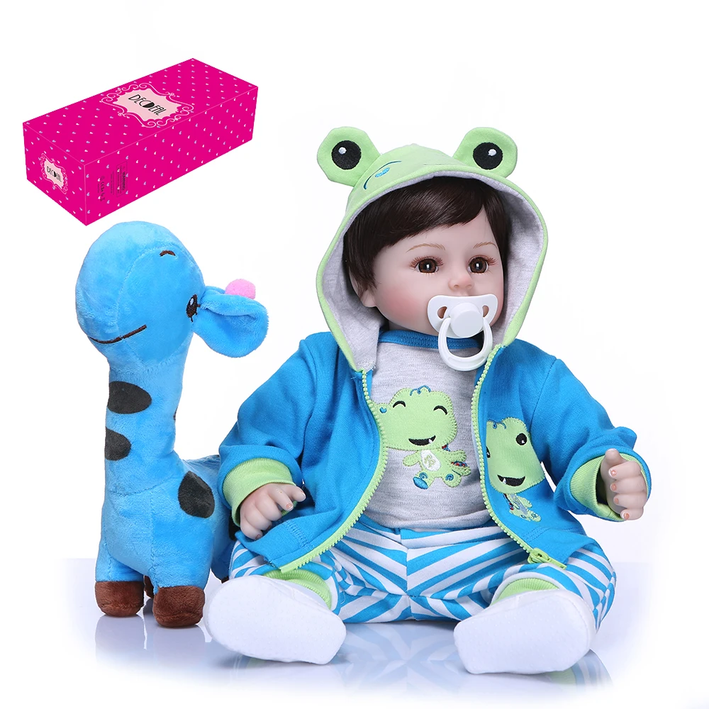 Decdeal Силиконовые Винил Reborn Baby Doll реалистичные глаза открытые Детские куклы 50 см/48