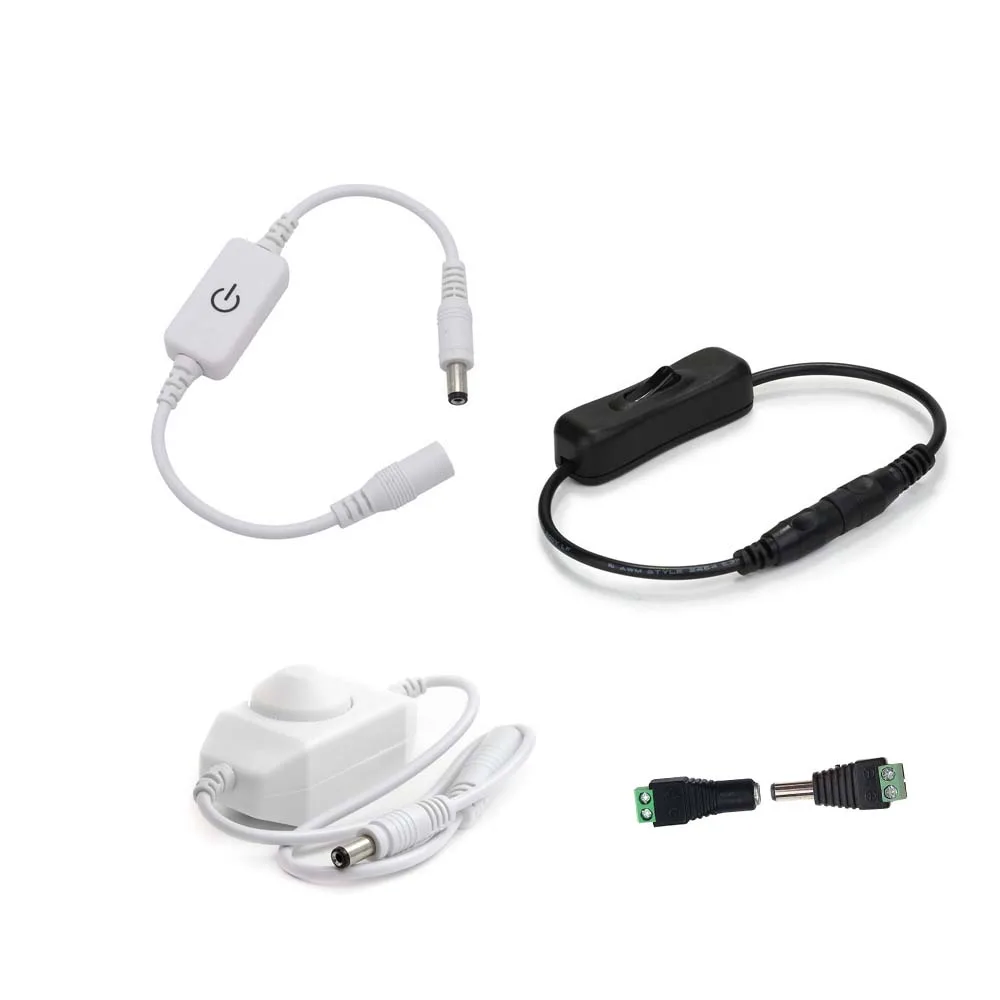 

touch LED Dimmer On Off Switch Brightness Adjust Controller Cable Connector Adapter for LED Strip Light CCTV Security Camera